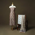 Chanderi silk hand block sanganeri print 3pc unstitched