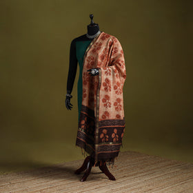 Brown - chanderi silk hand natural dyed dabu bagru dupatta
