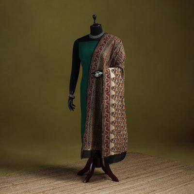 Brown - chanderi silk hand natural dyed kalamkari bagru