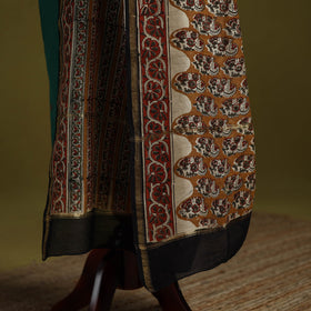 Brown - chanderi silk hand natural dyed kalamkari bagru