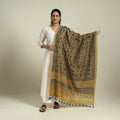 Buy Brown Block Print Chanderi Silk Handloom Ajrakh Dupatta