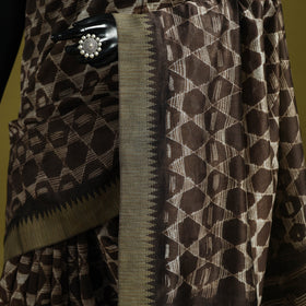 Chanderi silk nui shibori tie-dye saree with ghicha border