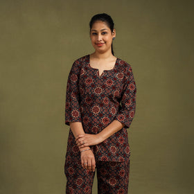  Cotton Ajrakh Block Print Night Suit Set