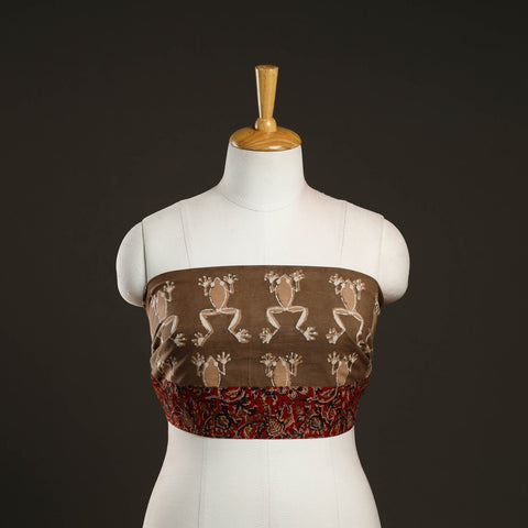 Brown - cotton akola blouse piece 42 - handcrafted