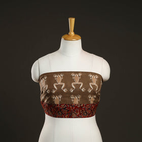 Brown - cotton akola blouse piece 42 - handcrafted