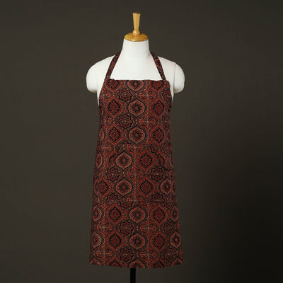 Brown - cotton apron with pocket 79 - handcrafted