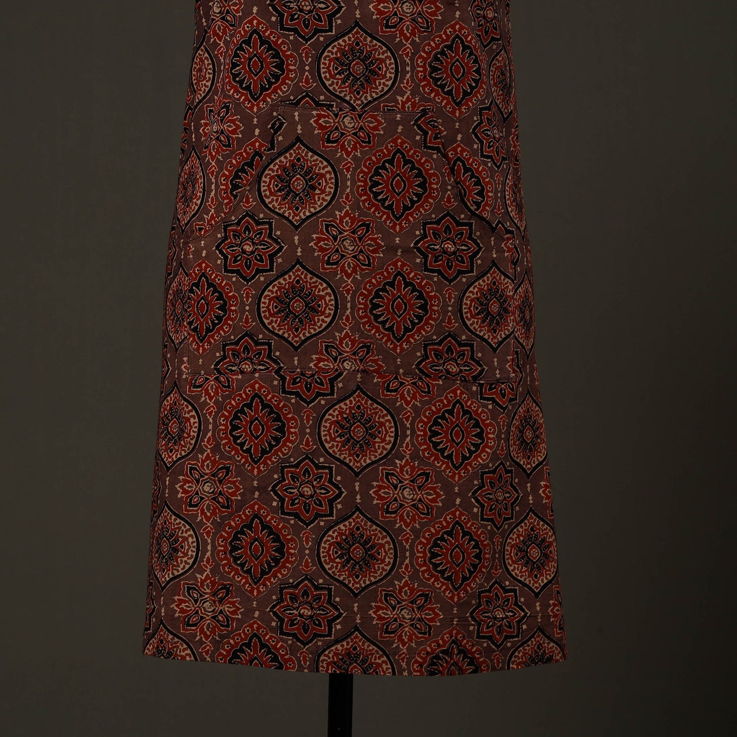 Brown - cotton apron with pocket 79 - handcrafted