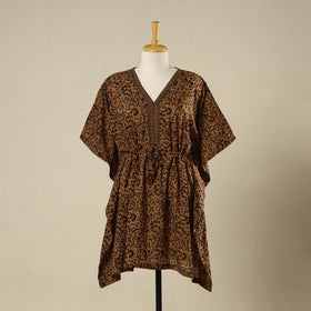 Brown - cotton bagh kaftan with tie-up waist (medium) 06