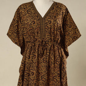 Brown - cotton bagh kaftan with tie-up waist (medium) 06