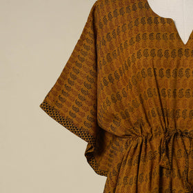 Brown - cotton bagh kaftan with tie-up waist (medium) 18