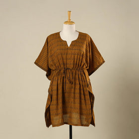 Brown - cotton bagh kaftan with tie-up waist (medium) 18