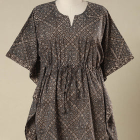 Brown - cotton bagh kaftan with tie-up waist (short) 08