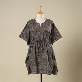 Brown - cotton bagh kaftan with tie-up waist (short) 08