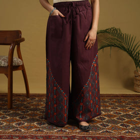 Buy Cotton Bengal Kantha Hand Embroidery Palazzo