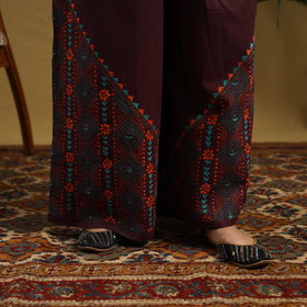 Buy Cotton Bengal Kantha Hand Embroidery Palazzo