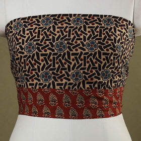 Brown Block Print Cotton Ajrakh Blouse Piece