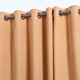 Brown Cotton Door Jacquard Curtain (7 x 3 Feet) 