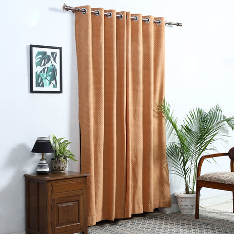 Brown Cotton Door Jacquard Curtain (7 x 3 Feet) 