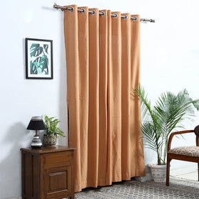  Brown Cotton Door Jacquard Curtain (7 x 3 Feet) 