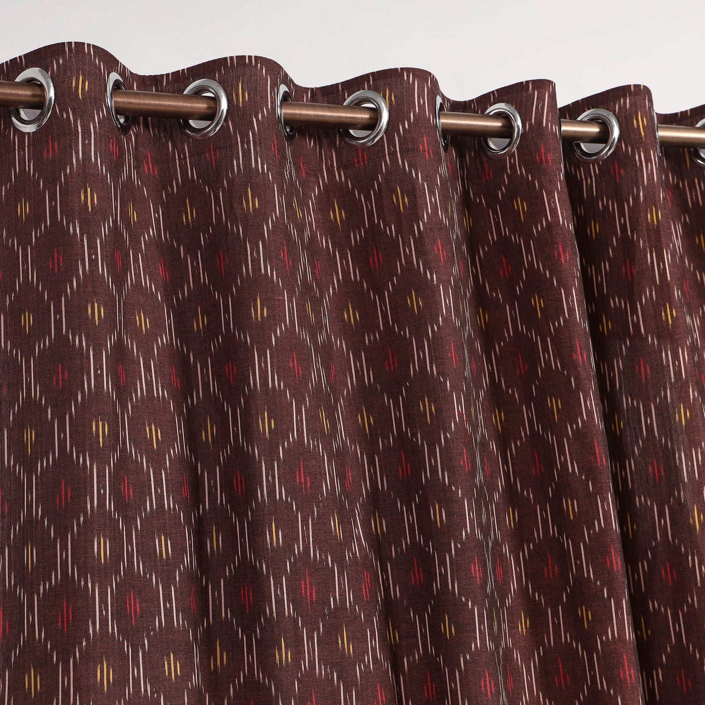 Brown - cotton door pochampally ikat curtain (7 x 3 feet)