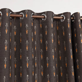 Brown - cotton door pochampally ikat curtain (7 x 3 feet)