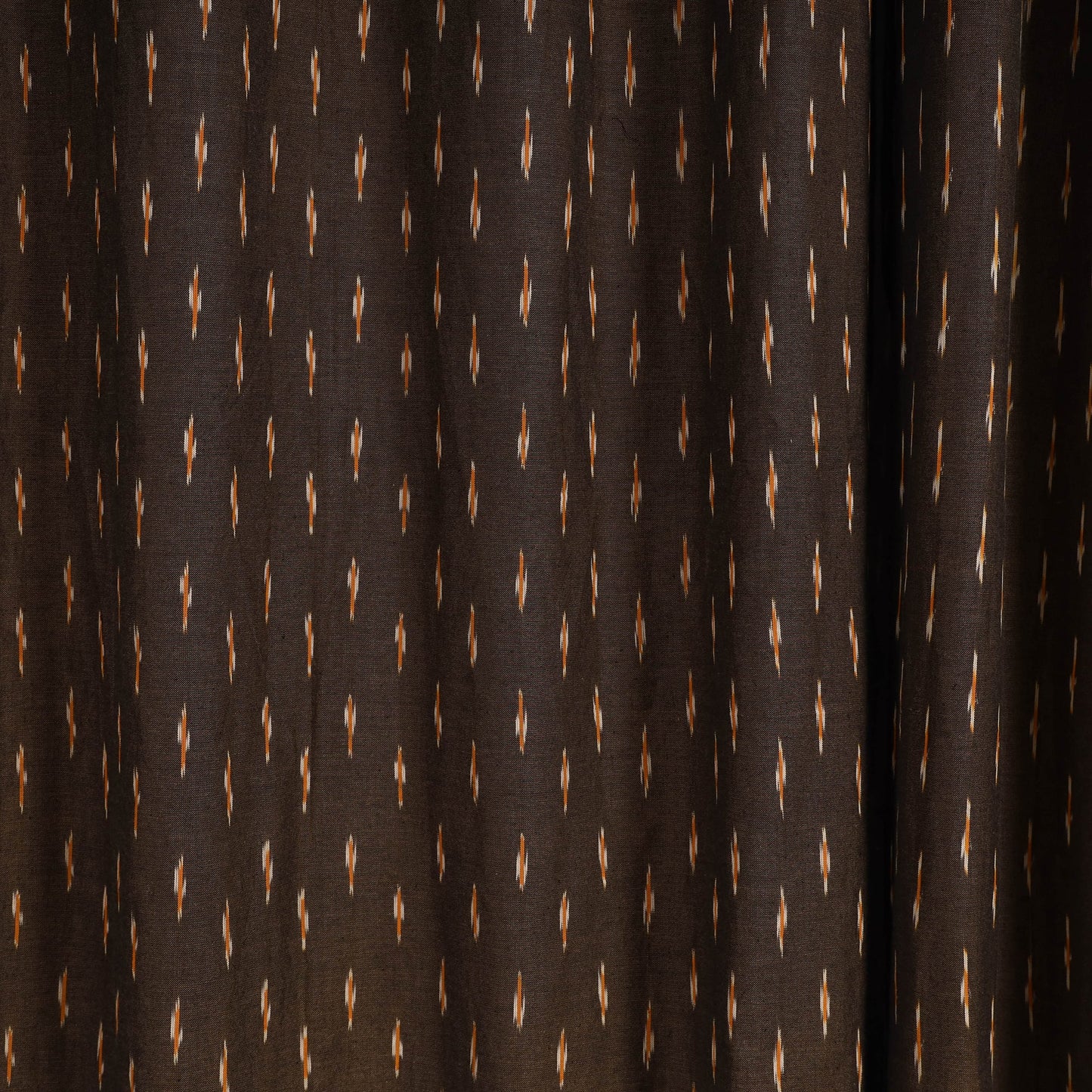 Brown - cotton door pochampally ikat curtain (7 x 3 feet)
