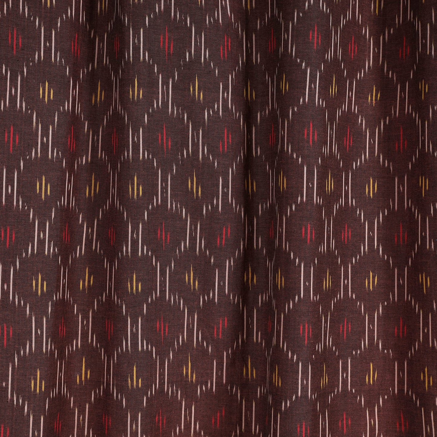 Brown - cotton door pochampally ikat curtain (7 x 3 feet)
