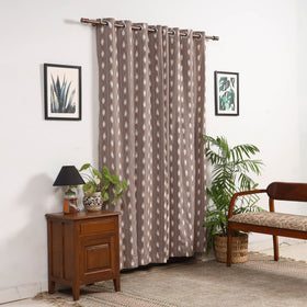 Brown - cotton door pochampally ikat curtain (7 x 3 feet)