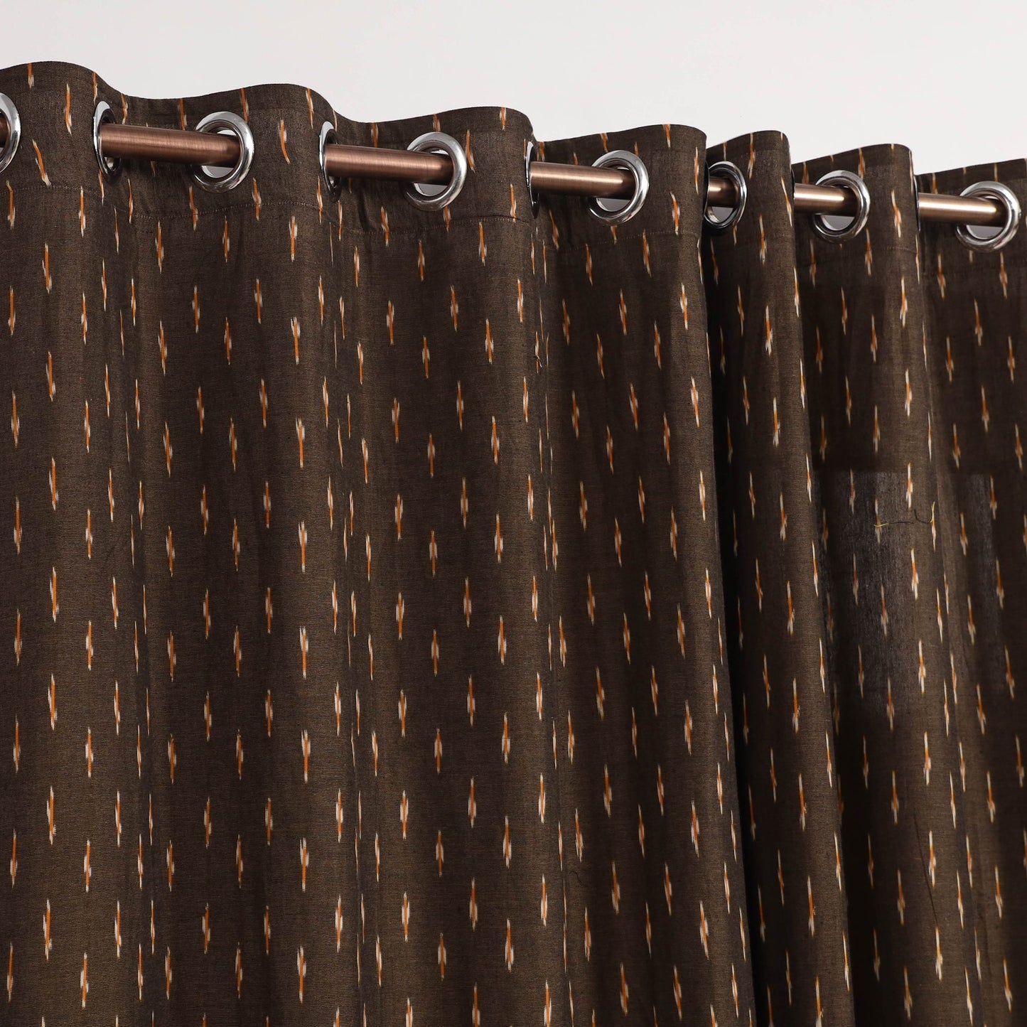 Brown - cotton door pochampally ikat curtain (7 x 3 feet)