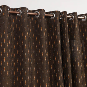 Brown - cotton door pochampally ikat curtain (7 x 3 feet)