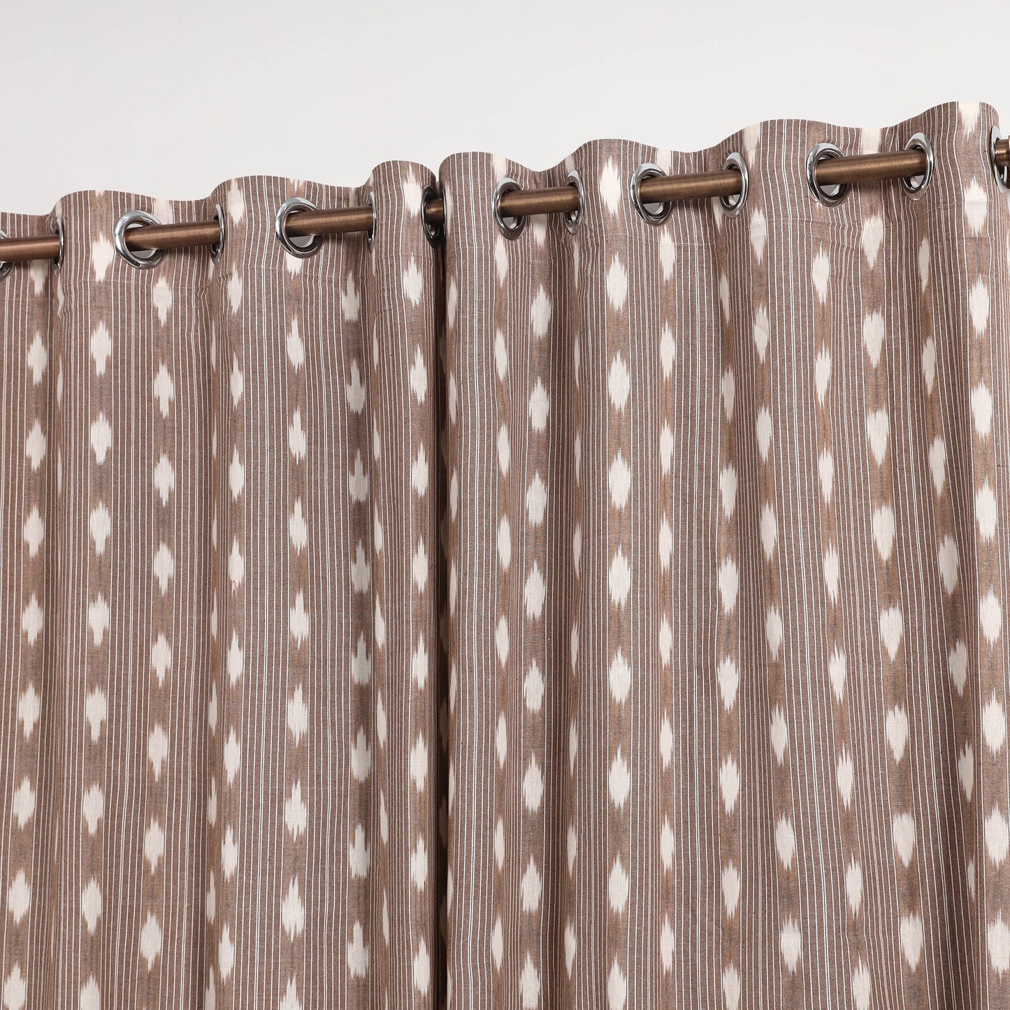 Brown - cotton door pochampally ikat curtain (7 x 3 feet)