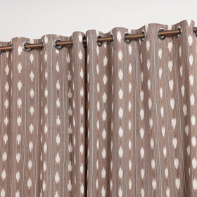 Brown - cotton door pochampally ikat curtain (7 x 3 feet)