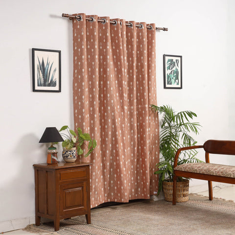 Brown - cotton door pochampally ikat curtain (7 x 3 feet)