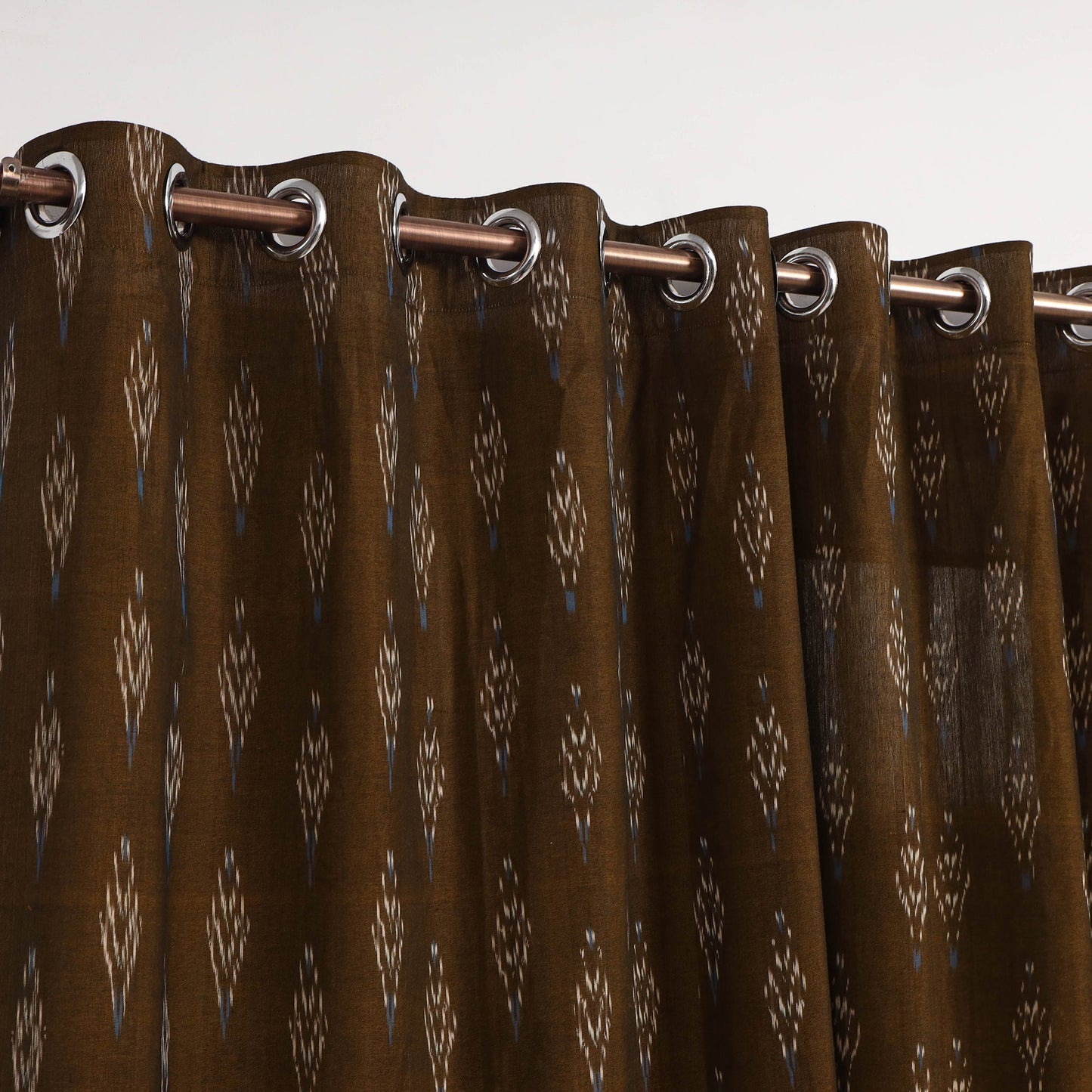 Brown - cotton door pochampally ikat curtain (7 x 3 feet)