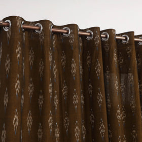 Brown - cotton door pochampally ikat curtain (7 x 3 feet)