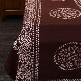 Brown - cotton double hand batik bed sheet set 10