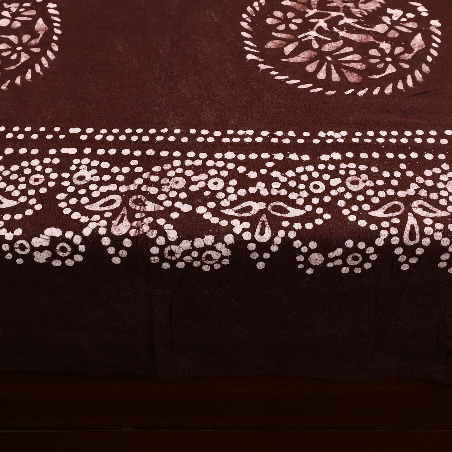 Brown - cotton double hand batik bed sheet set 10