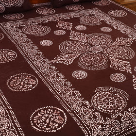 Brown - cotton double hand batik bed sheet set 10