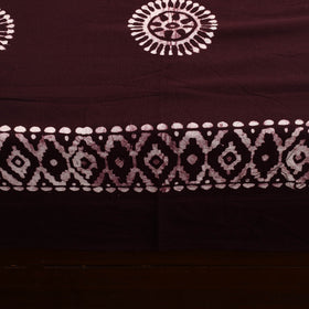  Brown Cotton Double Hand Batik Print Bed Sheet Set