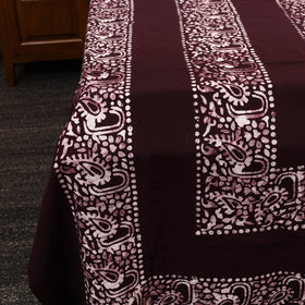 Buy Brown Cotton Double Hand Batik Print Bed Sheet Set