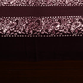 Buy Brown Cotton Double Hand Batik Print Bed Sheet Set