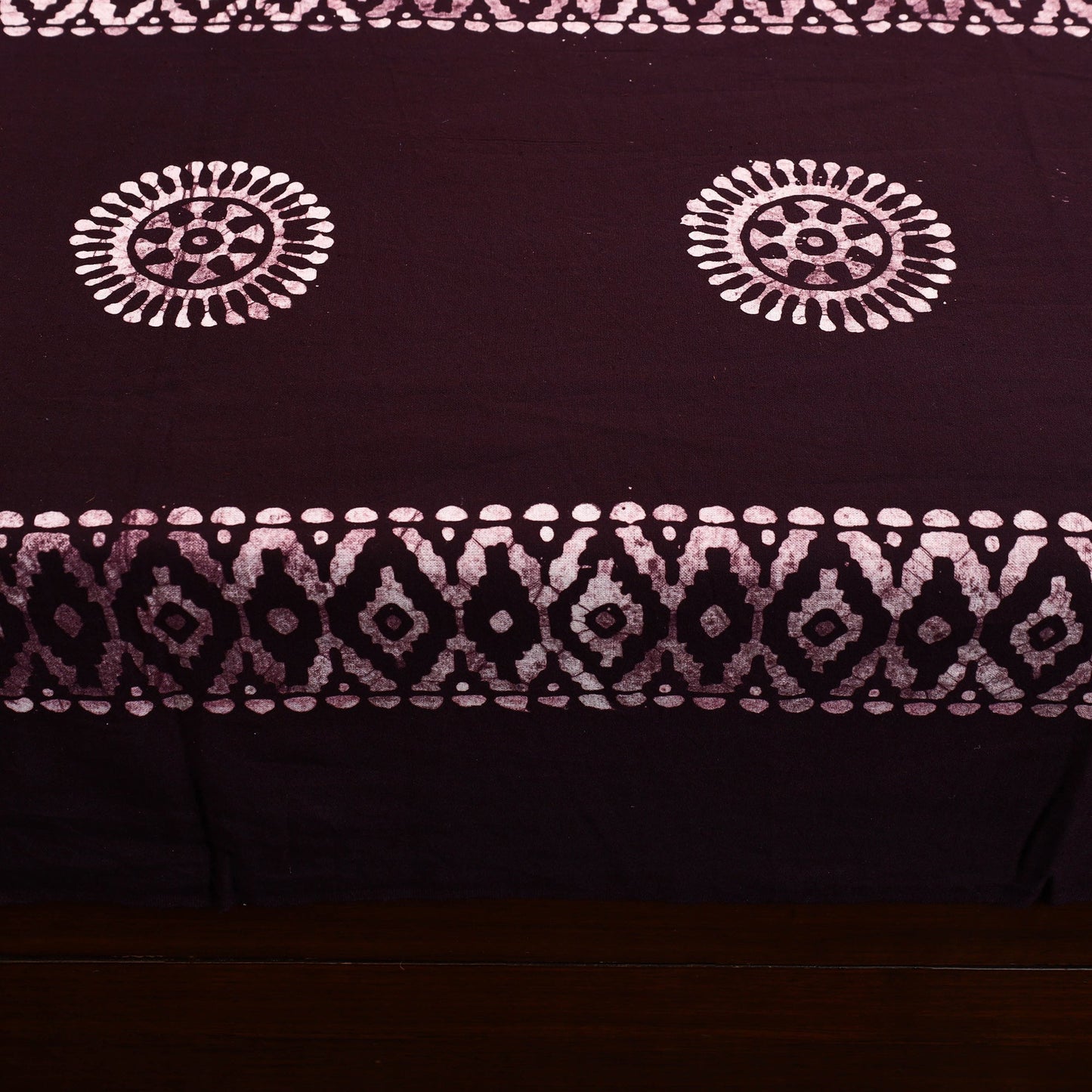 Brown - cotton double hand batik bed sheet set 47