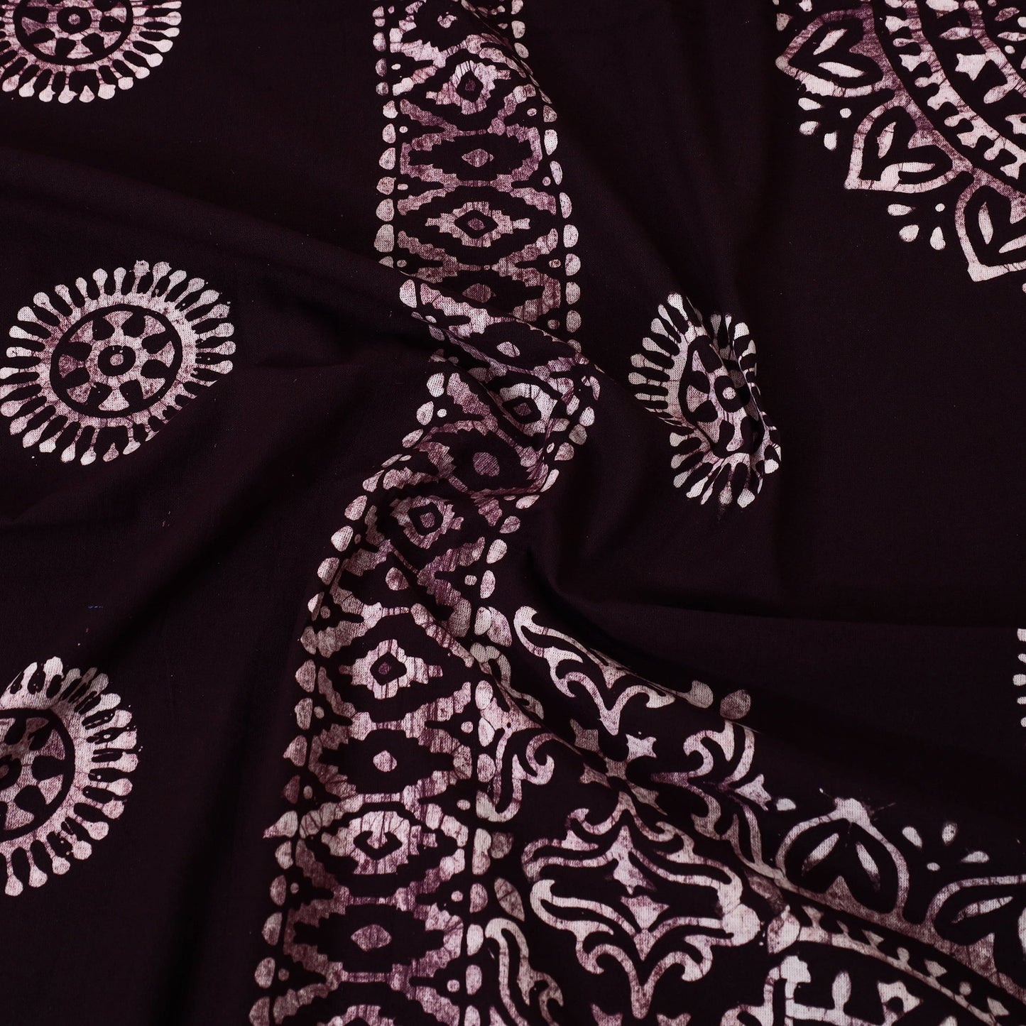 Brown - cotton double hand batik bed sheet set 47