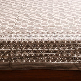 Brown - cotton double sanganeri bed sheet set (108 x 90 in)