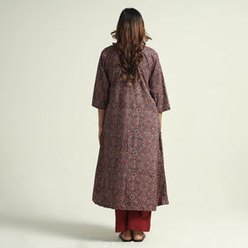 Buy Block Print Cotton Flared Ajrakh Kurta with Palazzo Set