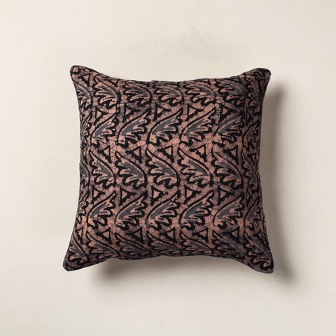 Brown Pure Cotton Hand Batik Cushion Cover (18 x 18 in)