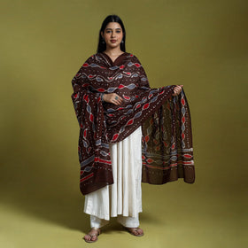  Brown Cotton Hand Batik Print Dupatta