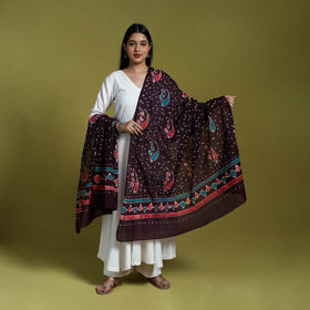  Brown Cotton Hand Batik Print Dupatta