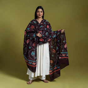  Brown Cotton Hand Batik Print Dupatta