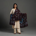 Brown - cotton hand batik dupatta 28 - handcrafted